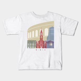 Nimes skyline poster Kids T-Shirt